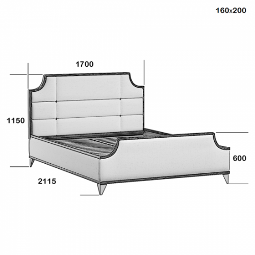 Мягкая кровать без подъемного механизма